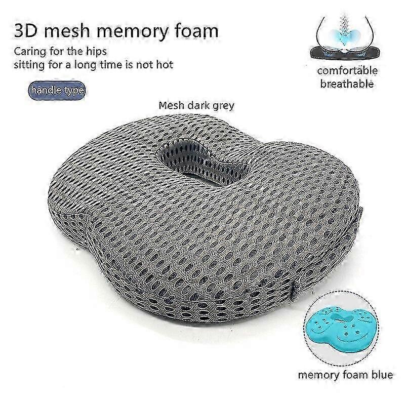 Memory foam seat cushion for lumbar support and tailbone pain