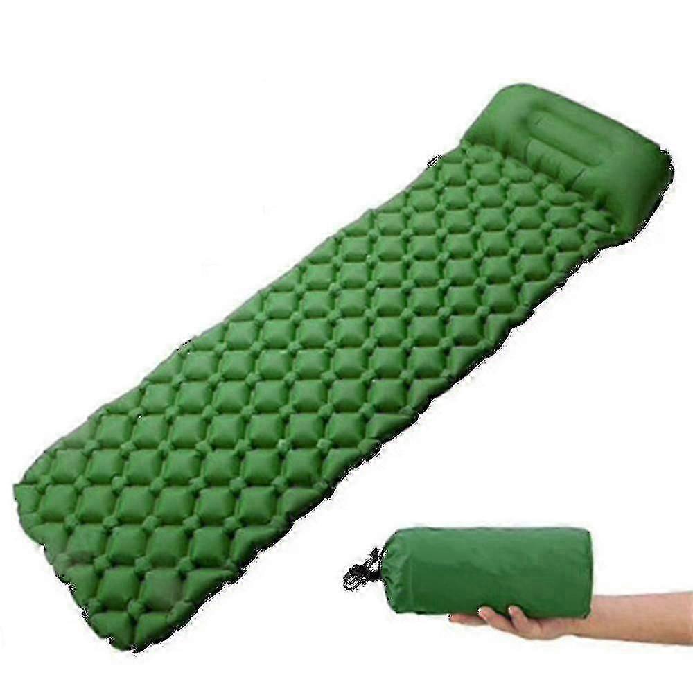 Inflatable Sleeping Pad with Built-In Pillow For Camping