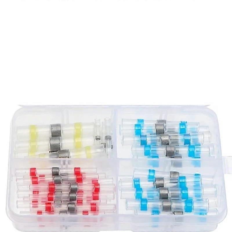 60PCS Solder Seal Wire Connector Kit 3:1 Heat Shrink Insulated Butt Splice Terminals Waterproof Compatible with AWG Wire