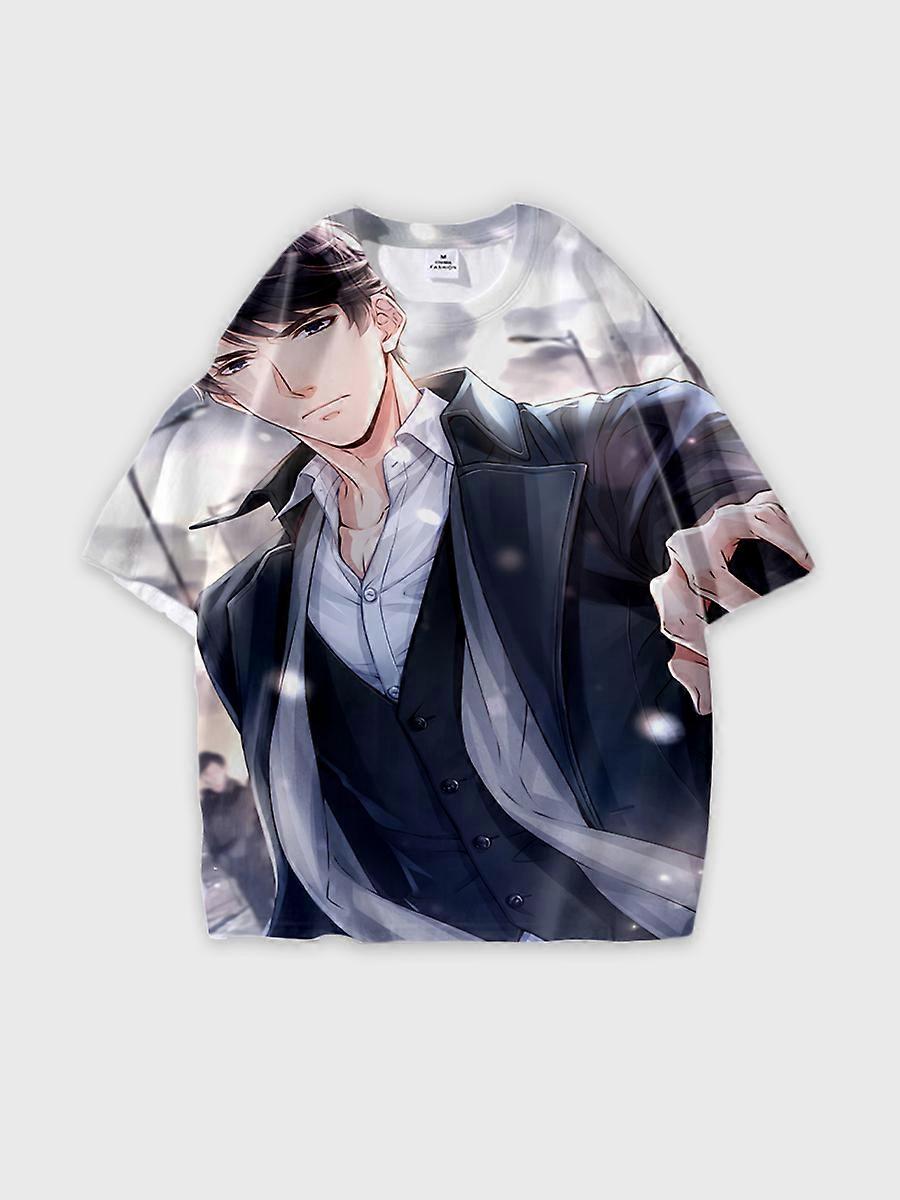 T-shirt round neck Role Pattern loose short sleeve E1219