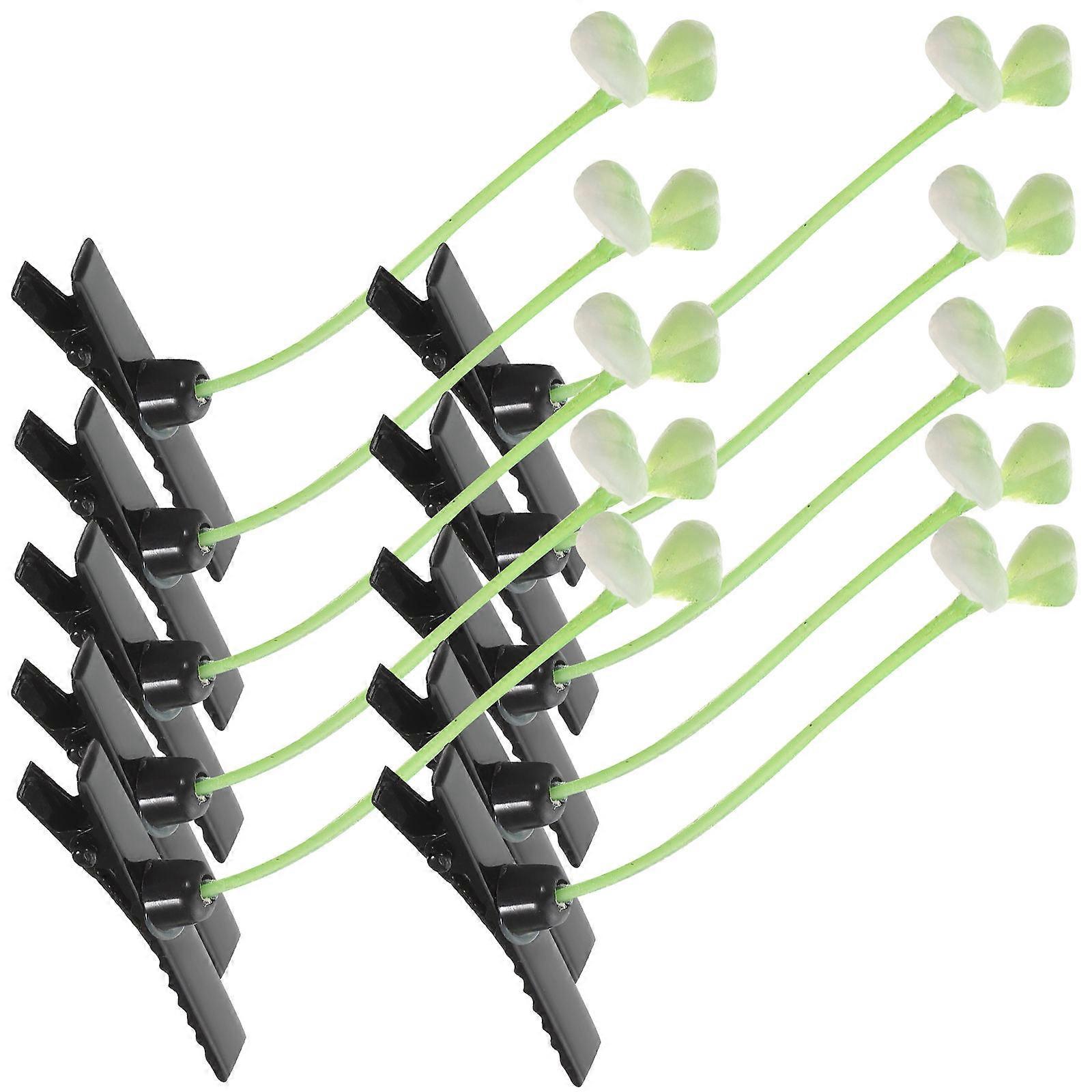 Sprout Hair Clips for Girls with Lovely Bean Shape Plastic Multi Color Lightweight Tiny Size