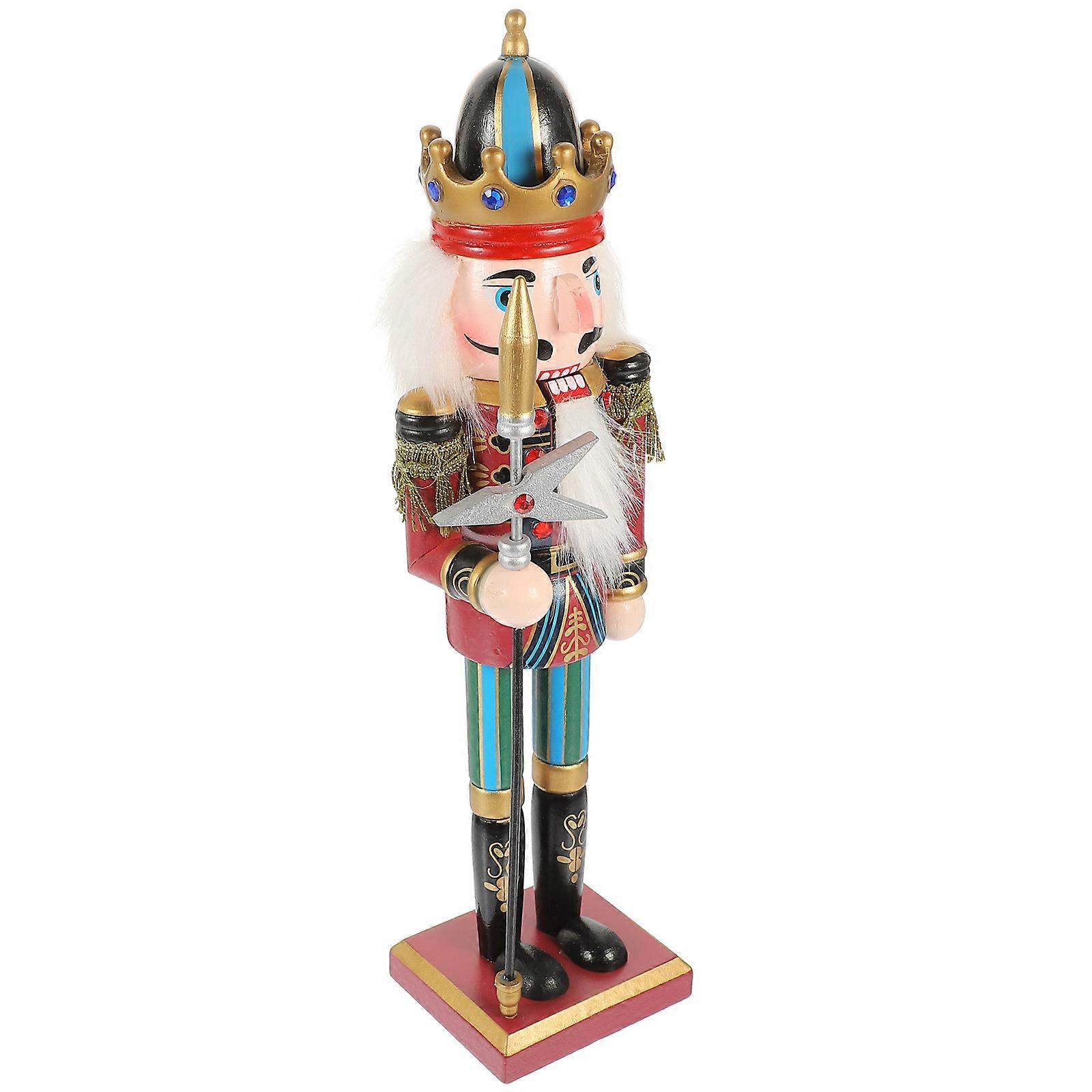 Hristmas Nutcracker Ornaments Pink Nutcracker Christmas Decor Nutcracker Christmas Decor, 30cm Traditional Wooden Nutcrackers Figures Christmas