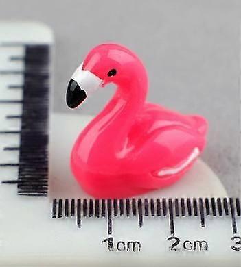 100pcs Mini Flamingos: Mini Resin Flamingo Statues - Tiny Pink Animal Figurines For Diy Micro Garden Home Decor Cake Toppers