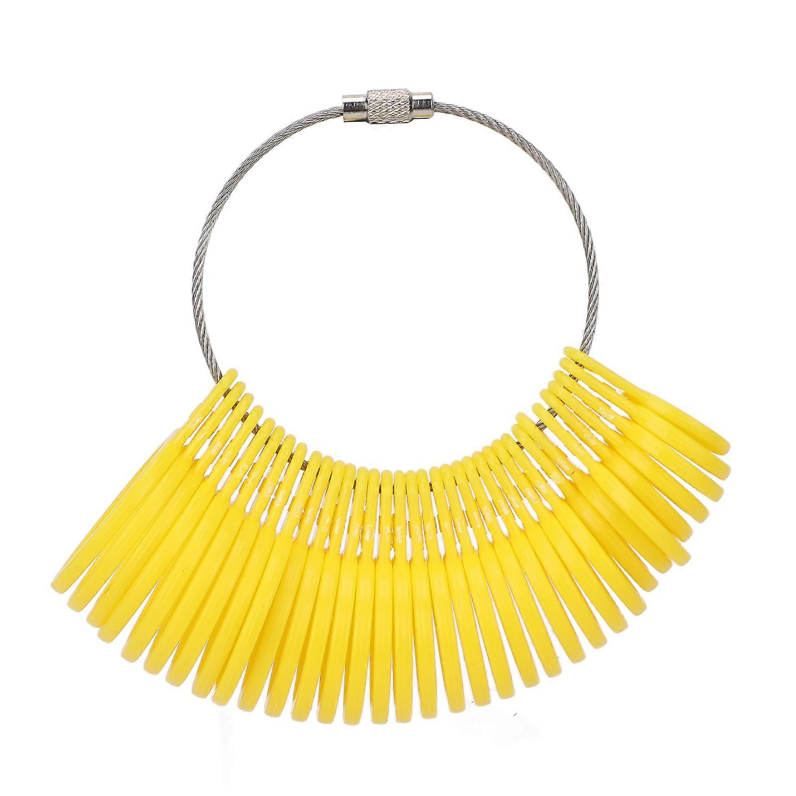 Mini Ring Sizer Measuring Tool Accurate Measuring Metal Portable Finger Size Gauge ToolYellow