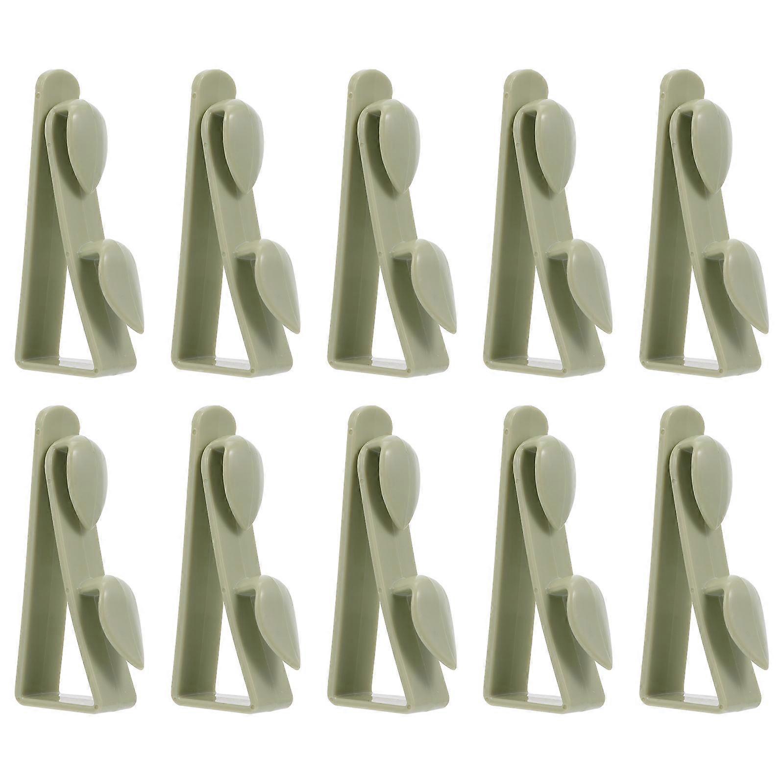 10Pcs Plastic Door Back Hooks Organizing Sundries Hook Shape For Kitchen Supplies Organizer Green Modern Design