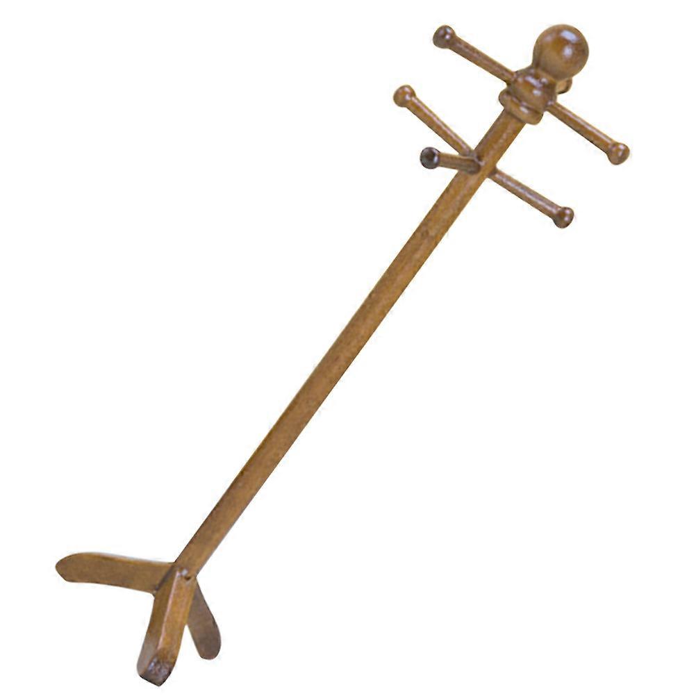 Wooden Doll Clothes Hangers for Decoration Simple and Sturdy Coffee Color Small Size