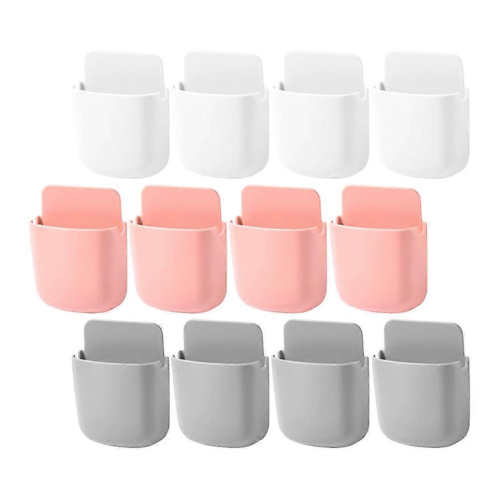 Phone Storage Holder 12Pcs Wall-Mounted Remote Controller Organizers For Household Users Assorted Color