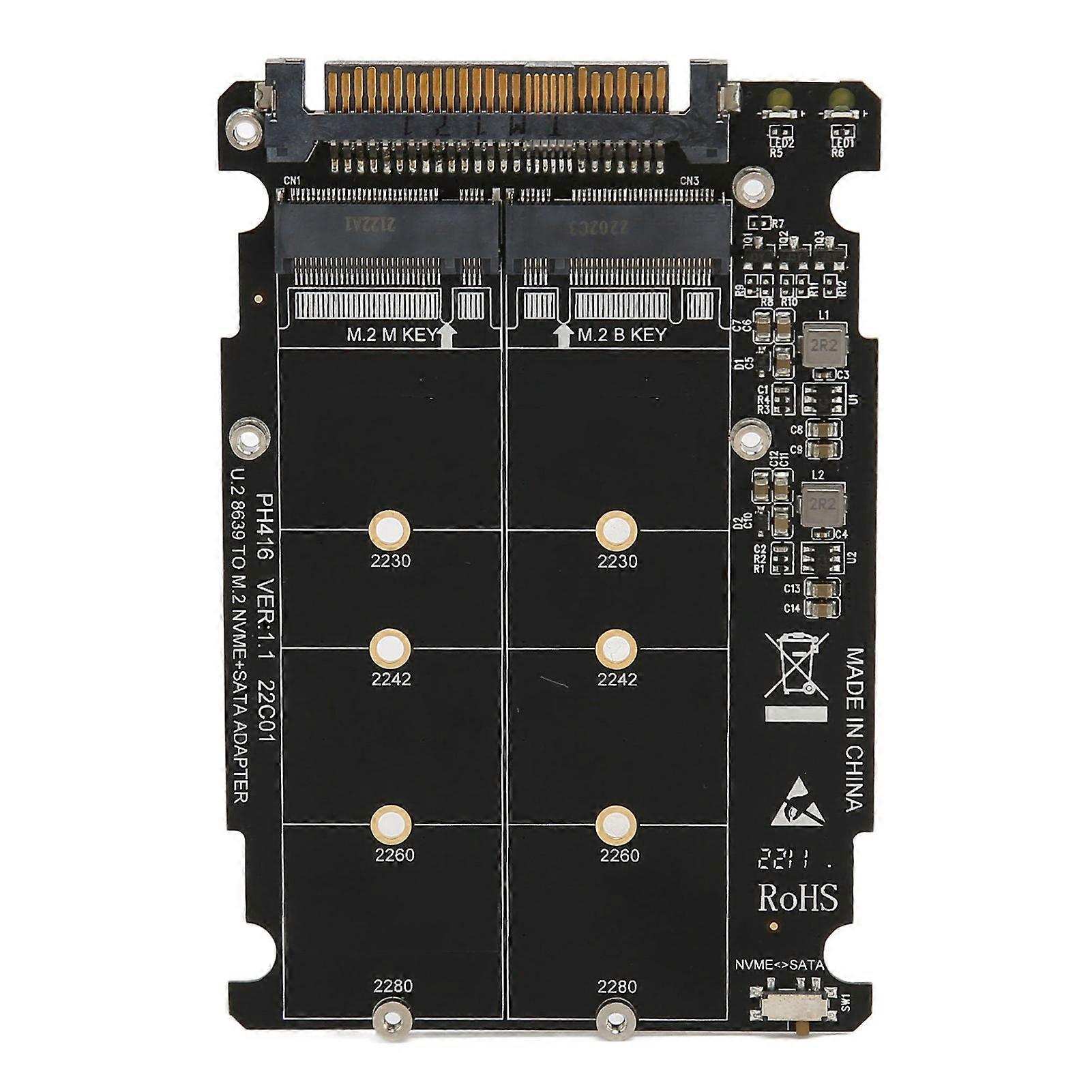 NVME U.2 to Combo NGFF M.2 SATA PCIe SSD Adapter 40Gbps Stable Operation SFF8639 SSD Adapter for Mainboard 