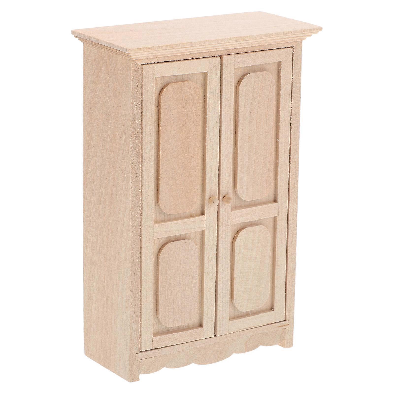Khaki Wooden Bookshelf for Dollhouse Miniature Scene with Realistic Design and Multifunctional Storage 1:12 Scale