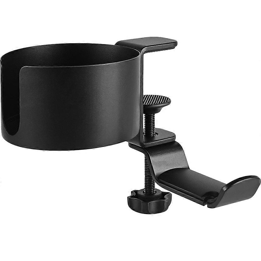 Cup Holder Mount Multipurpose Design Black 18x8.5x5cm Headset Stand Hanger Office Use