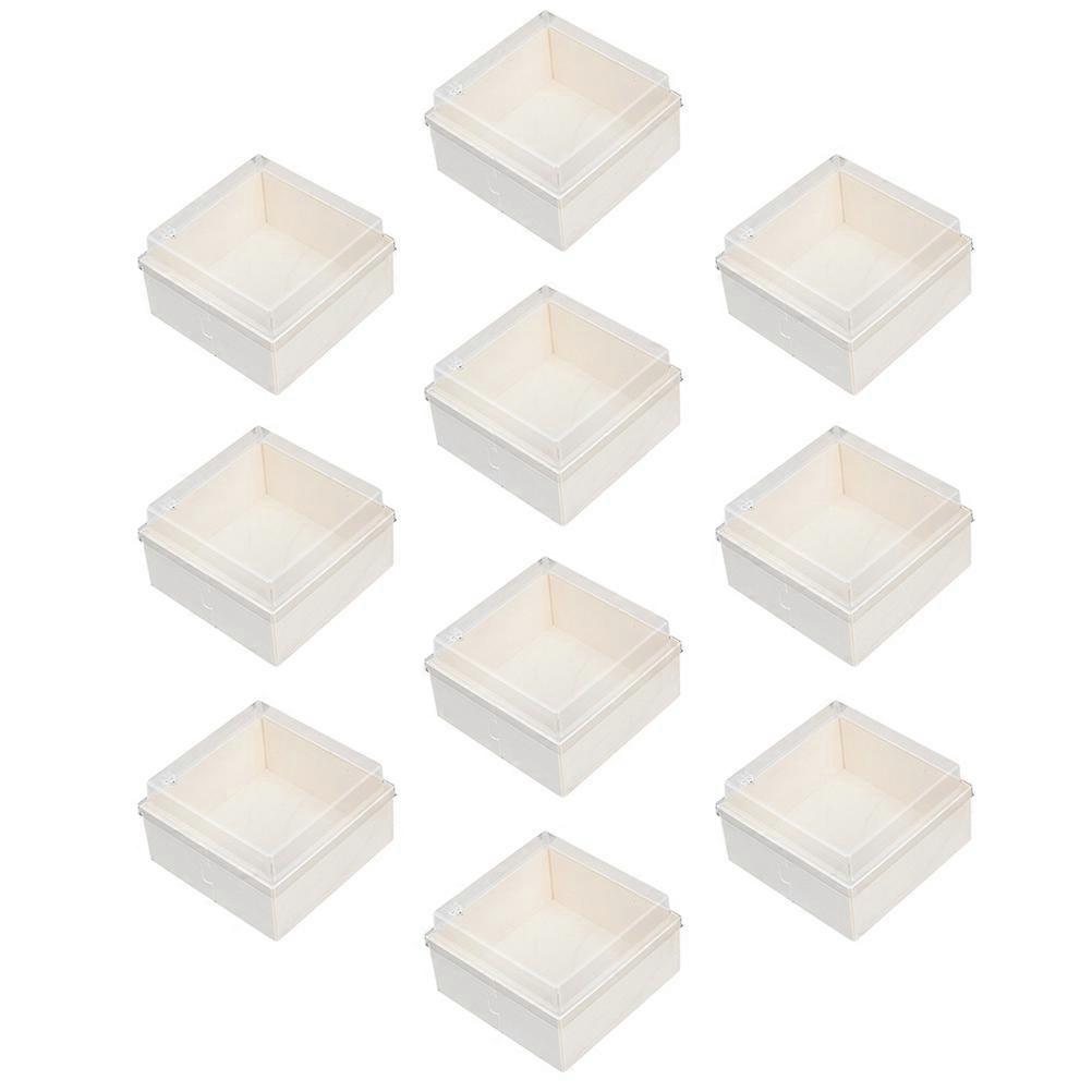 10Pcs White Cake Containers With Lids Suitable For Dining And Outdoor Use Featuring Food Packing Functionality