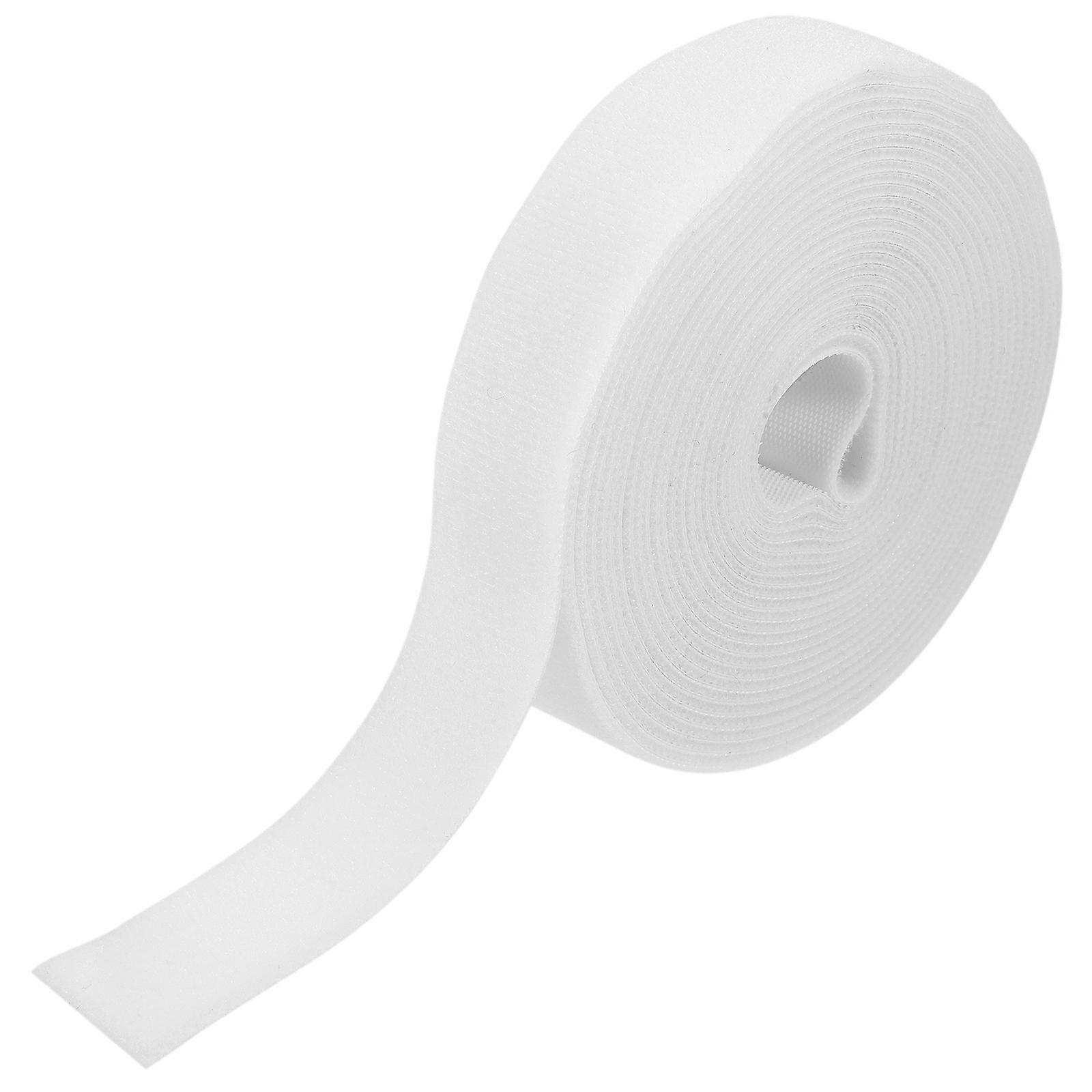 White Hook and Loop Cable Organizer Strip   Reusable Self Adhesive Wire Ties, Soft Non Slip Nylon Cord Wraps for Home, Office, and Garden Cable