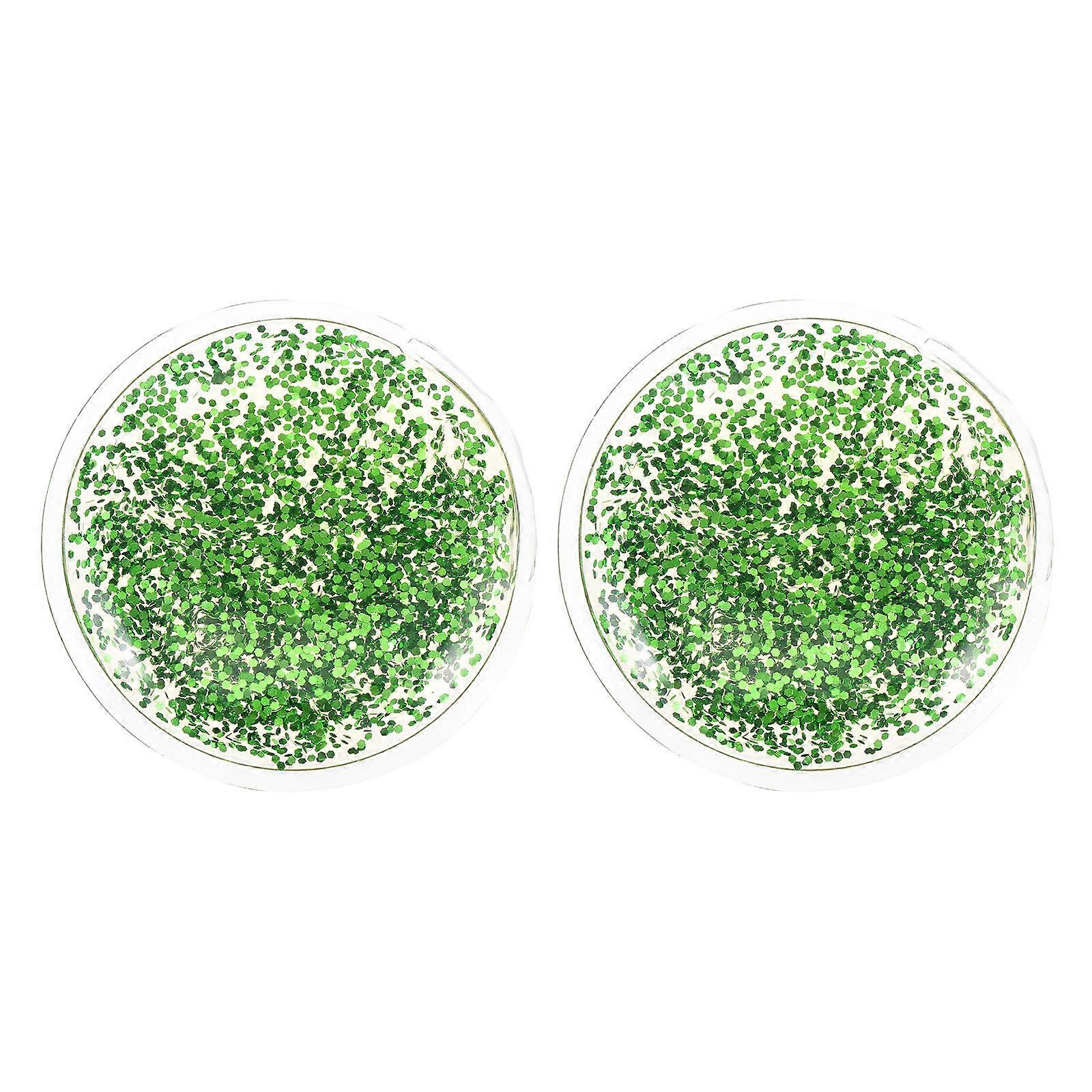 Mini Cooling Eye Covers 2Pcs For Light Blocking In Home And Travel 6.5X6.5X0.5CM Green Material Featuring Relaxation Properties