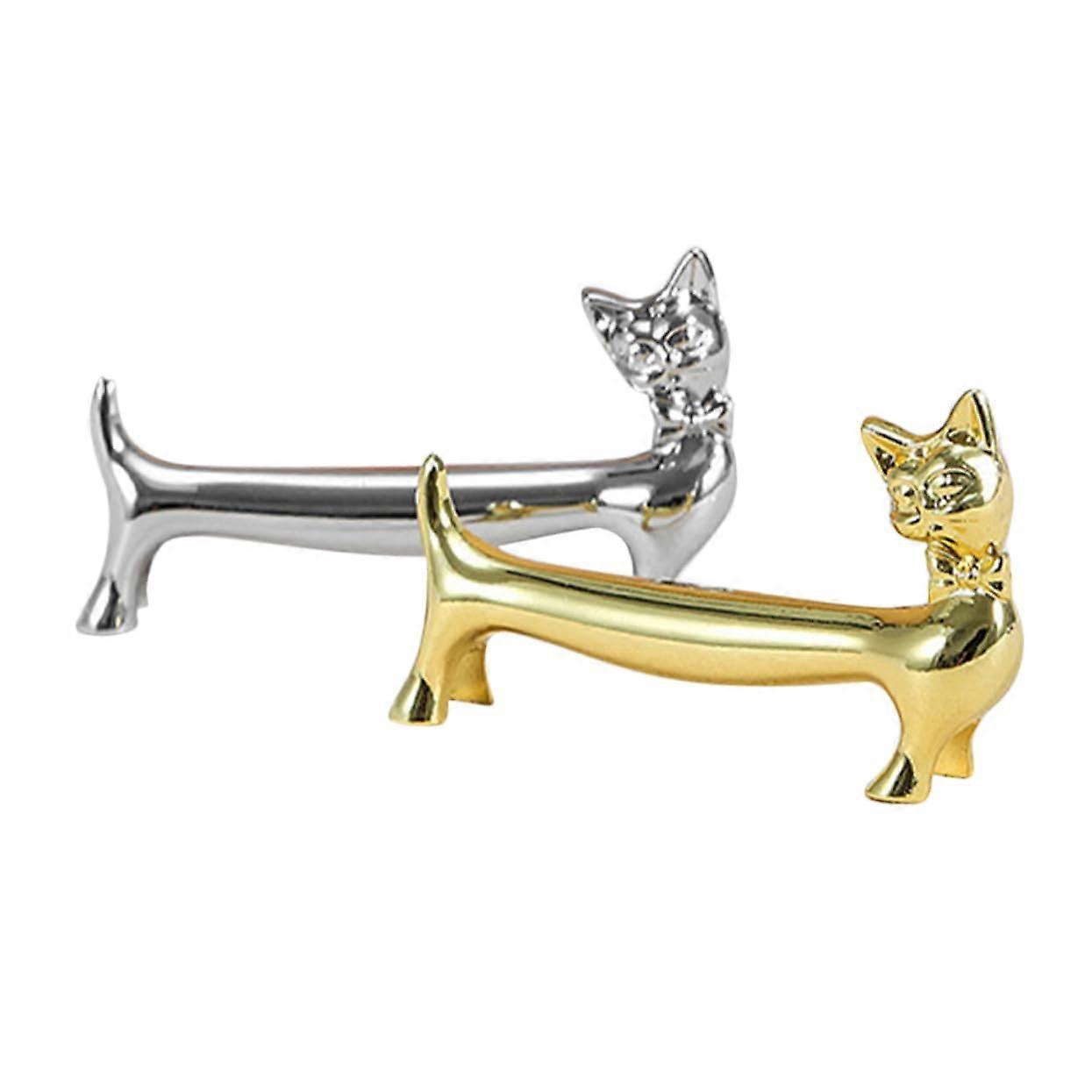 Metal Chopstick Holder, Cat Shape, Pack of 2, Chopstick Rest for Table, Cutlery Tray in Shape, Kitchen Cutlery Organiser