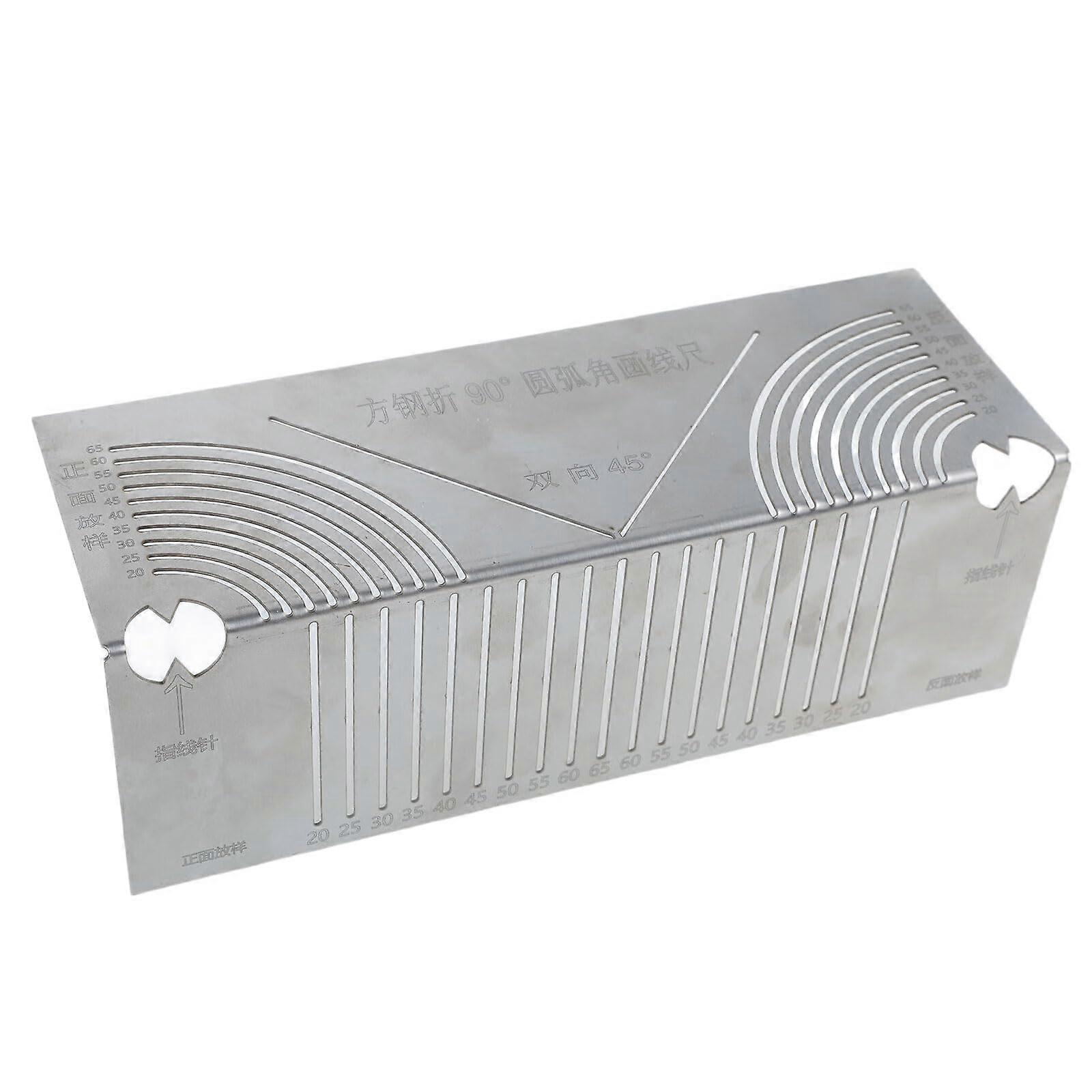 Square Tube Foldable Right Angle Drawing Tool Round Corners Line Drawer Tool Multifunctional Drawing Ruler with Rounded Corners