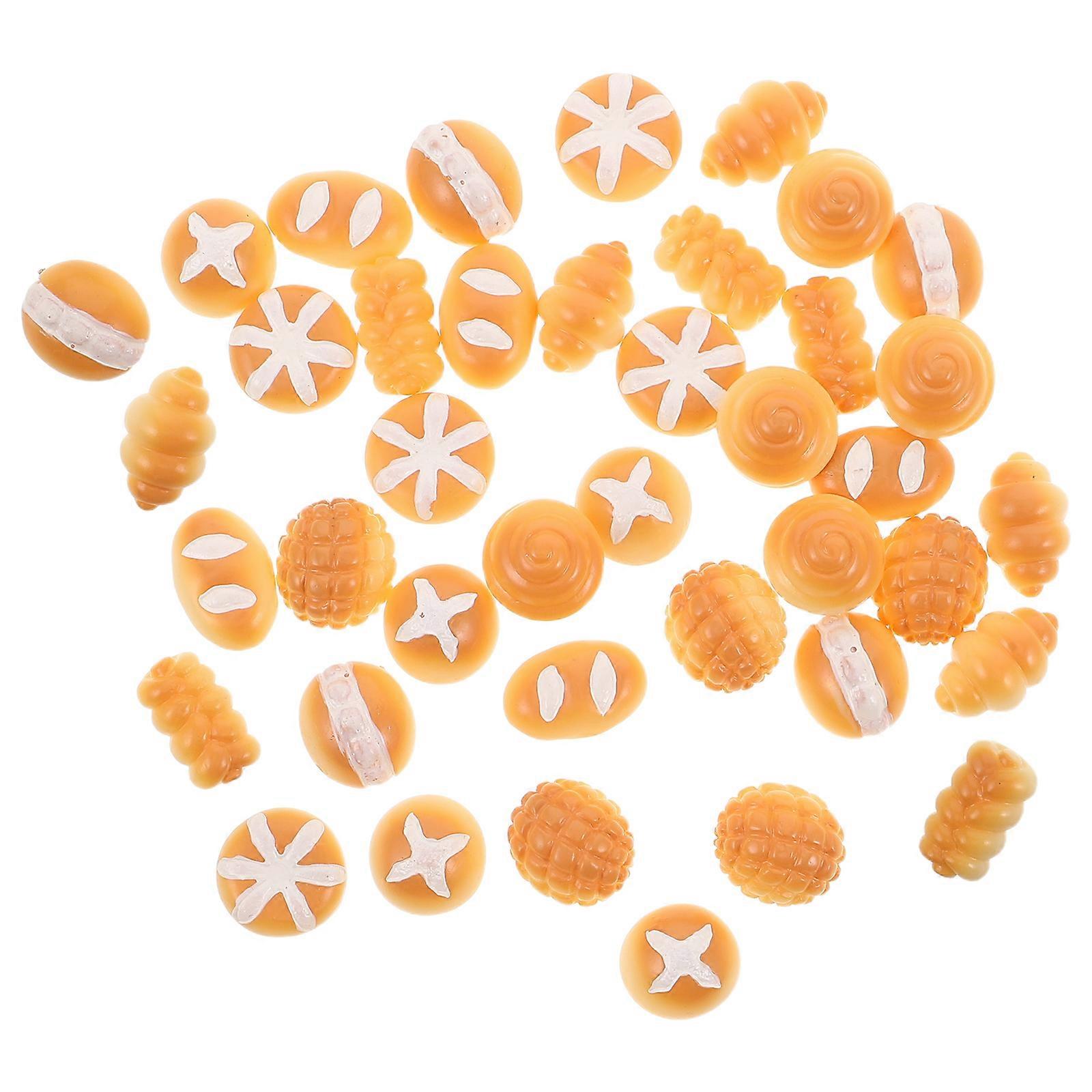 20pcs Miniature Faux Bread Models Realistic Resin Dollhouse Props for DIY Crafts Compact Bakery Display Decorations Small Fake Bread for Home Office