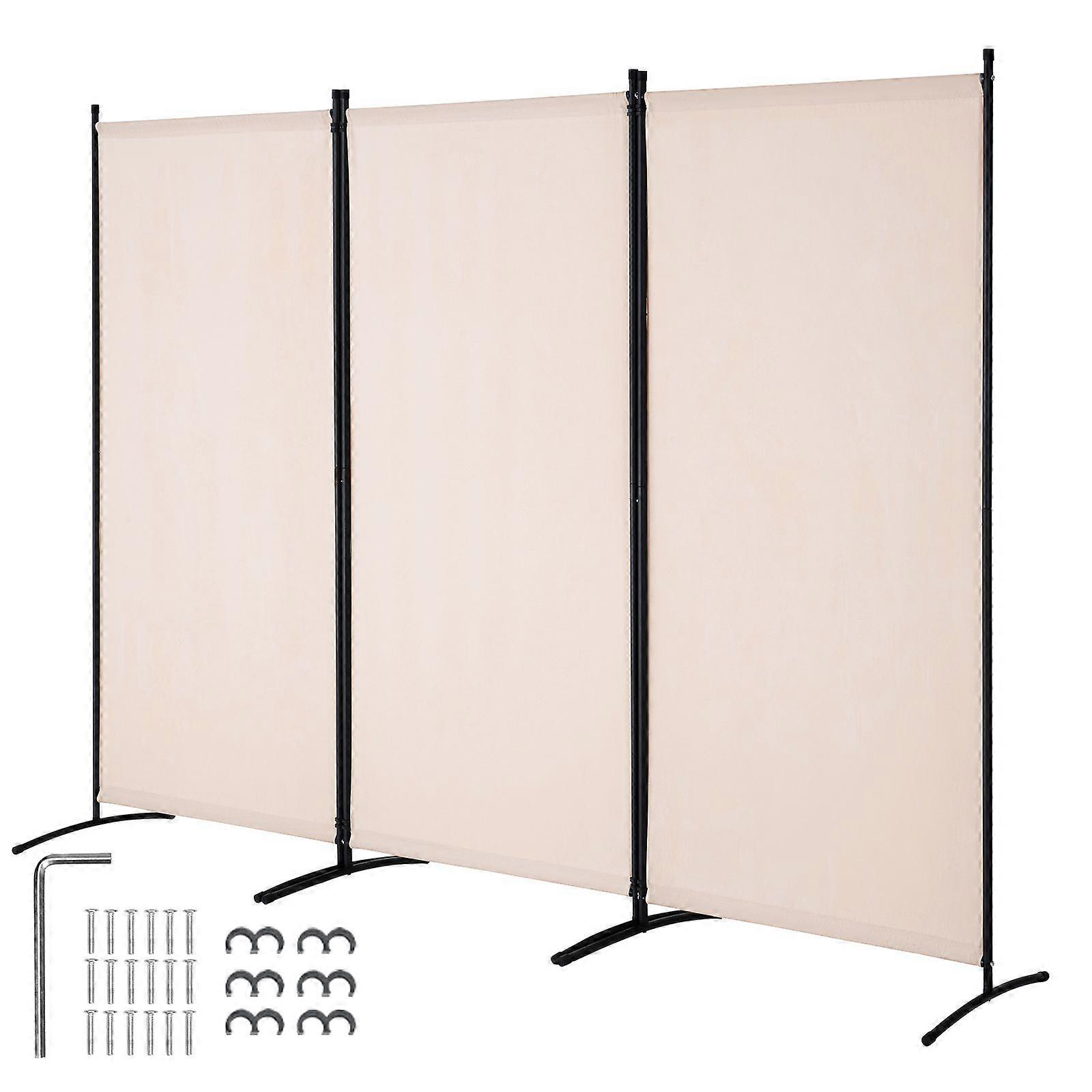 Room Divider, 3 Panel, Folding Privacy Screen and Portable Partition Divider for Room Separation, for Office, Bedroom, Study, Beige