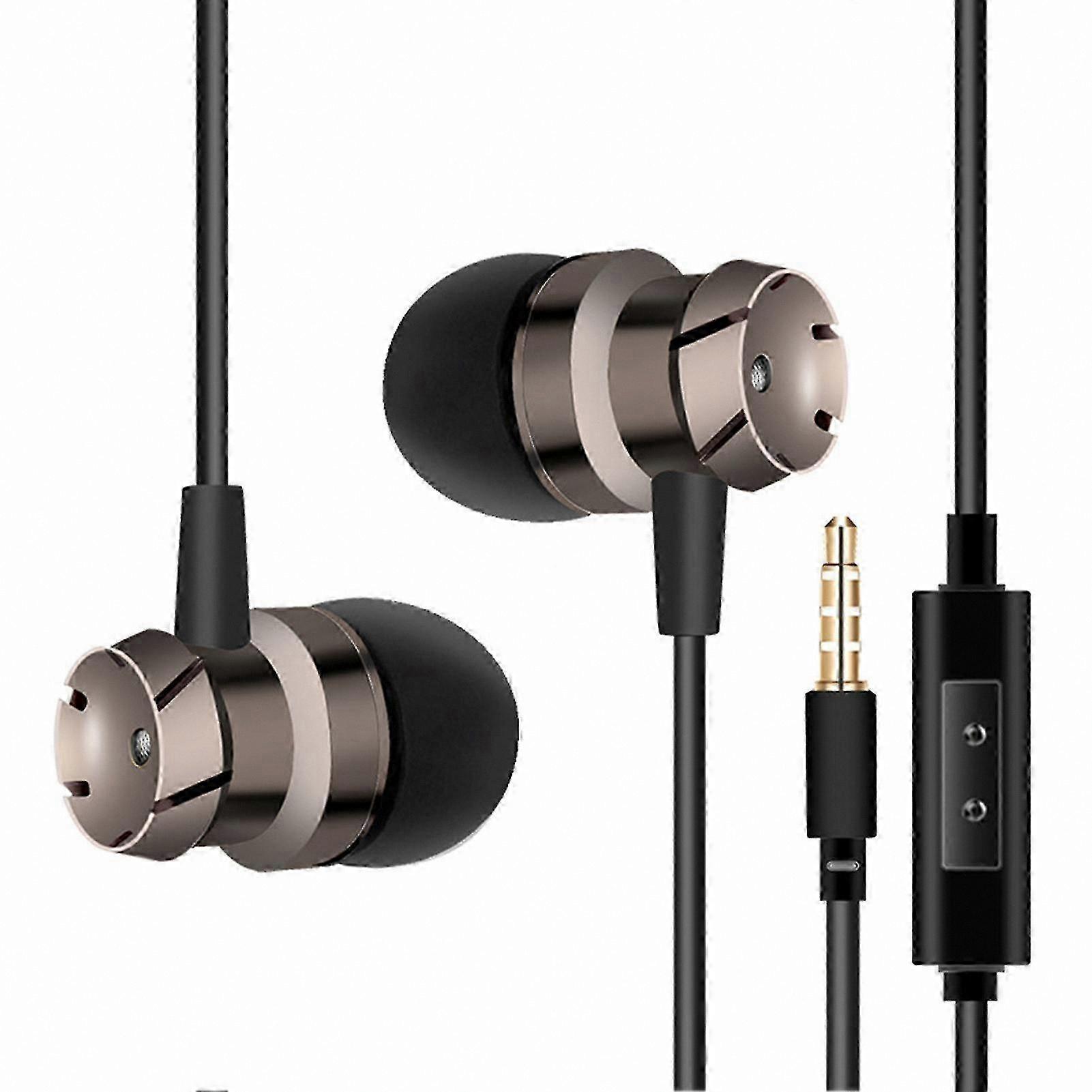 Fones de ouvido com fio Universal In-Ear com som HIFI Surround Bass Microfone com cancelamento de ruído embutido Fones de ouvido de 3,5 mm