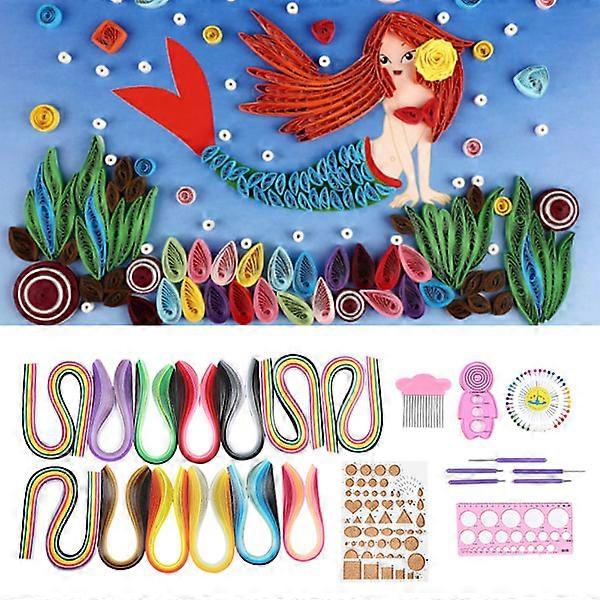 Paper Quilling Set Gradient Ramp Buntes Scrip DIY Handgemachte Kunst Handwerk Werkzeugsatz