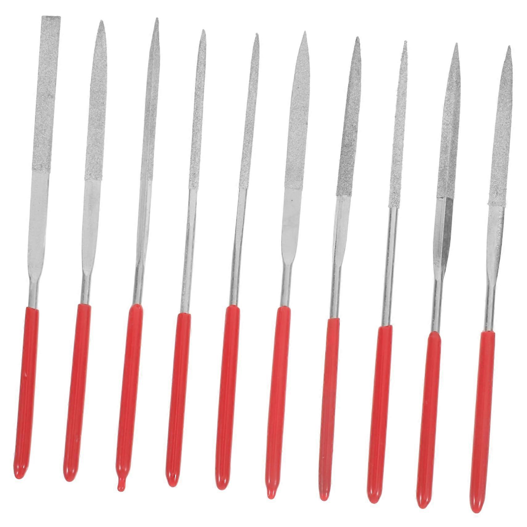 10Piece Precision File Set for Metalworking Quality Needle and Flat Files for DIY Projects and Repairs with NonSlip Grip for  Control