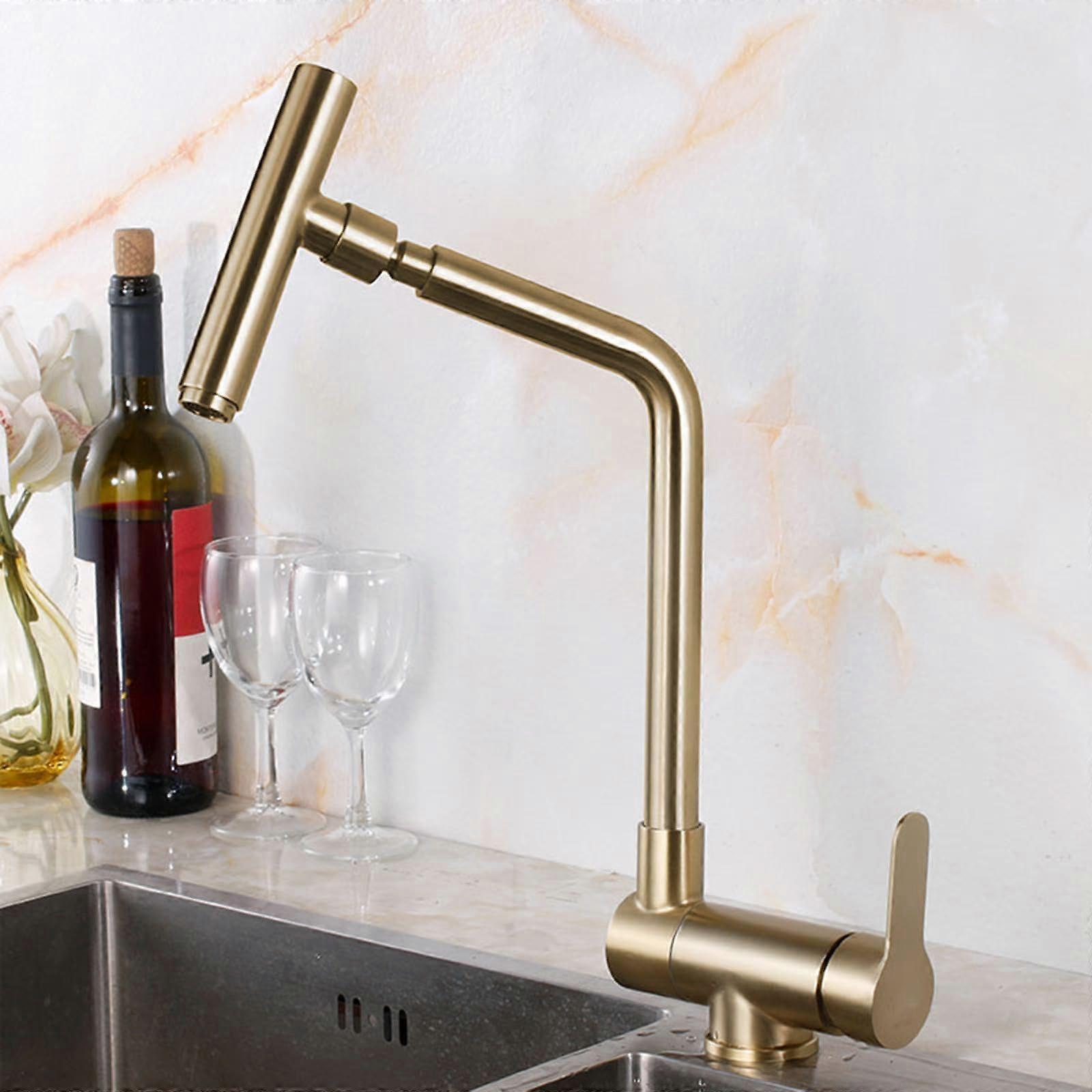 Foldable kitchen faucet, brushed gold, singlelever undermount faucet, kitchen sink, mixer tap, singlelever C