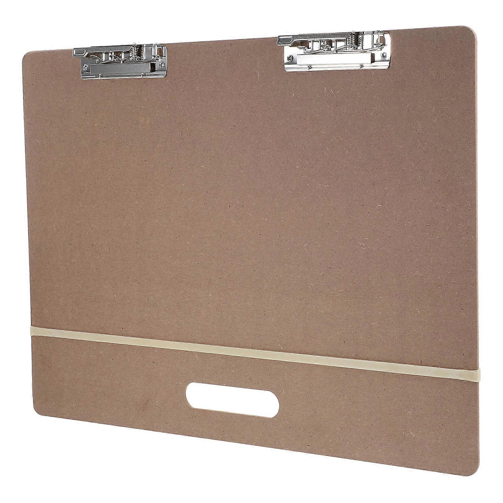 Portable Artist Sketch Board with Handle and Metal Clip for Outdoor Drawing at Home Beige A3