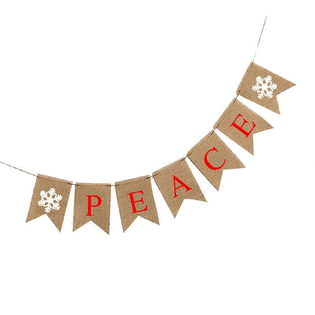 Christmas Party Decoration Banner with Linen Material for Home Festive Decor Multi Color 10 Inches Wide