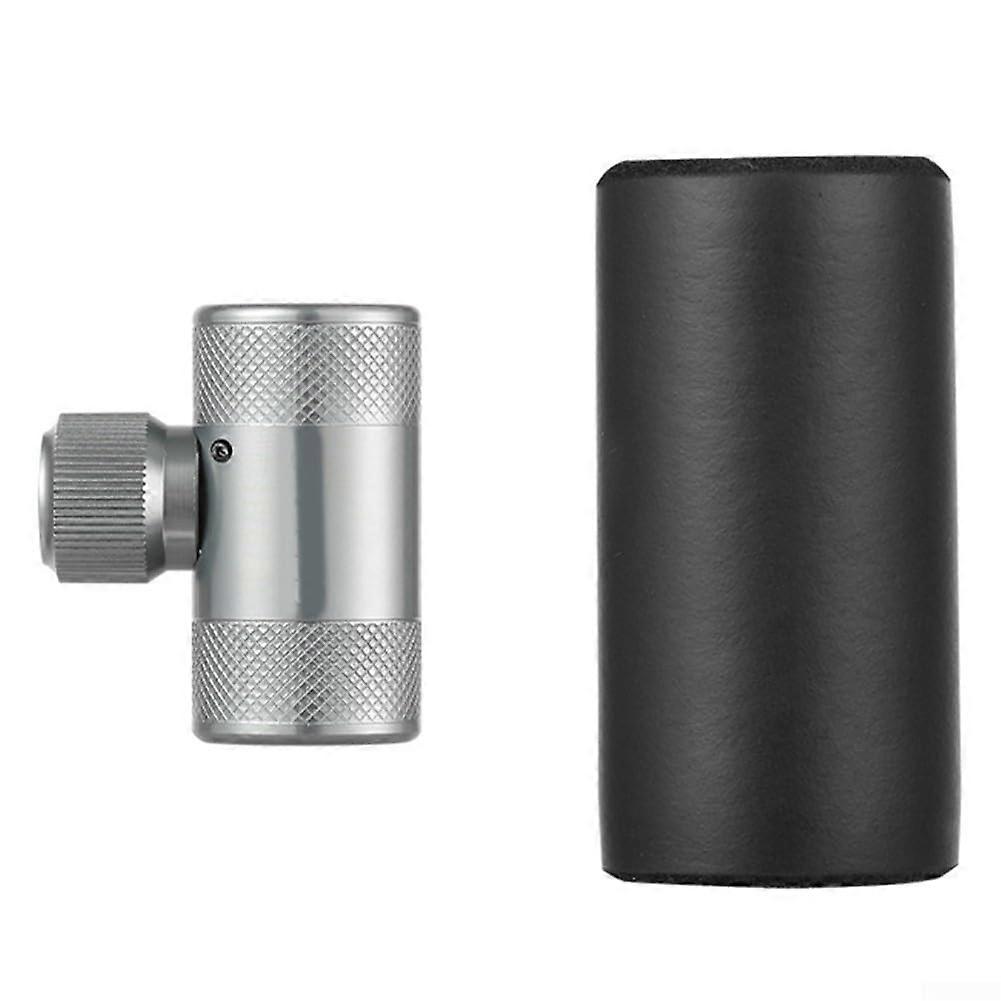 Efficient Mini Bike Air Pump for French and American Valves, Compact Silver Design, Lightweight and Portable