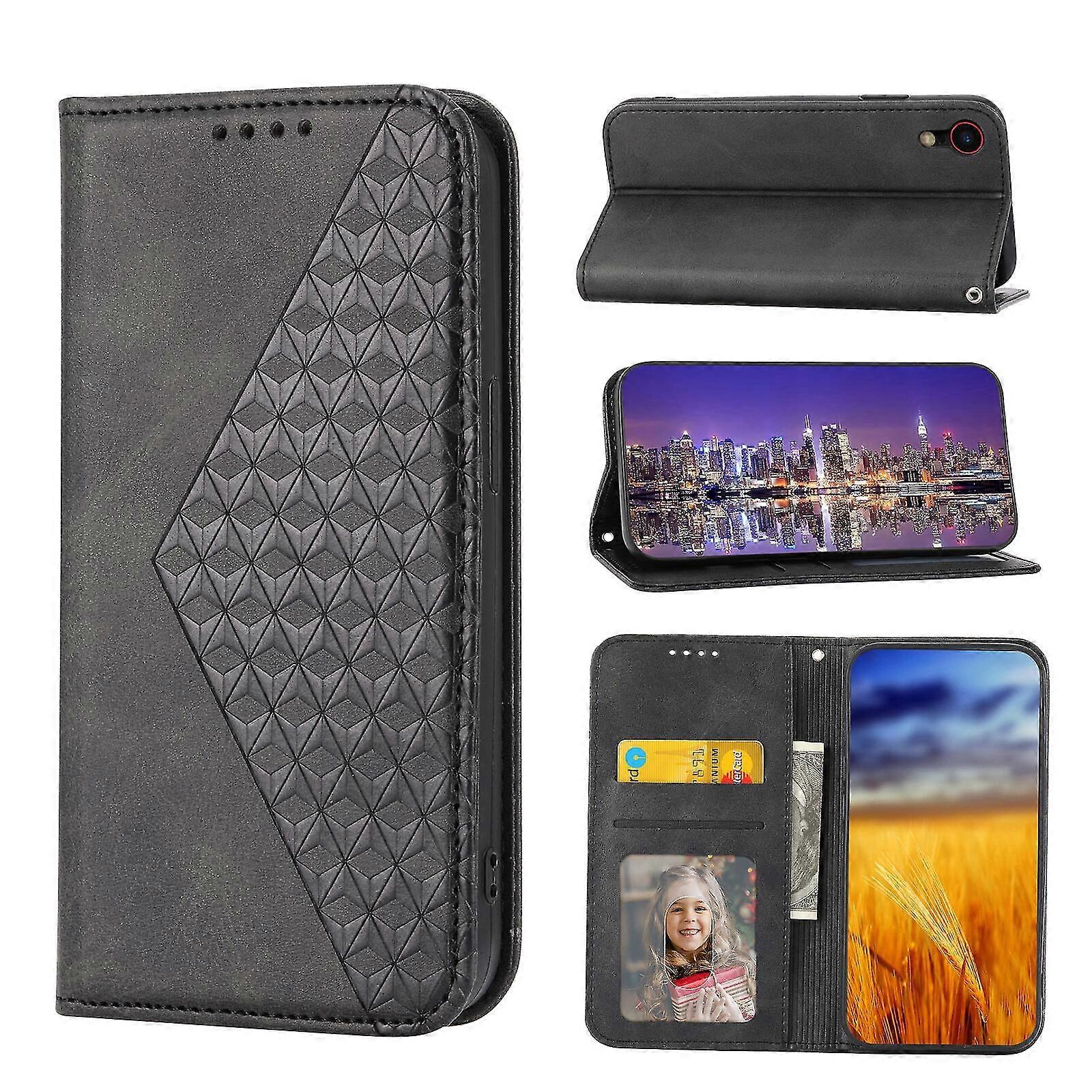 For iPhone Xr Case, Leather Wallet Flip Case With Strap