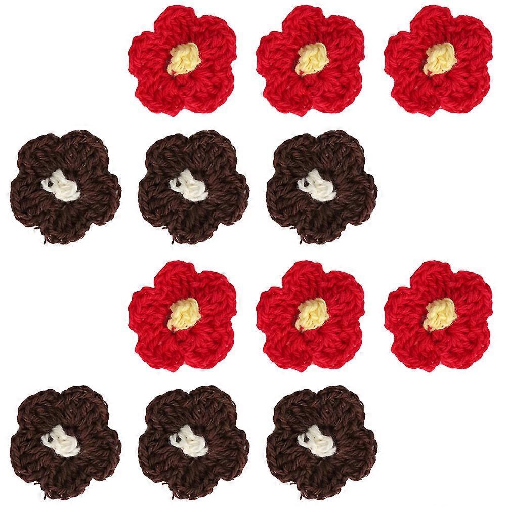 Assorted Color Woolen Yarn Flower Accessories For DIY Projects Craft Enthusiasts 20Pcs Small And