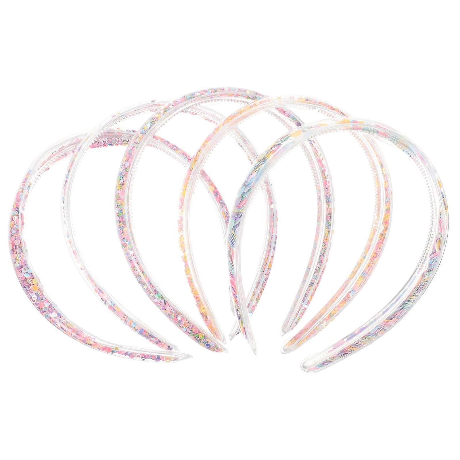 Girls Hairband Set Glittery Headbands Non-slip Function Assorted Color 5Pcs
