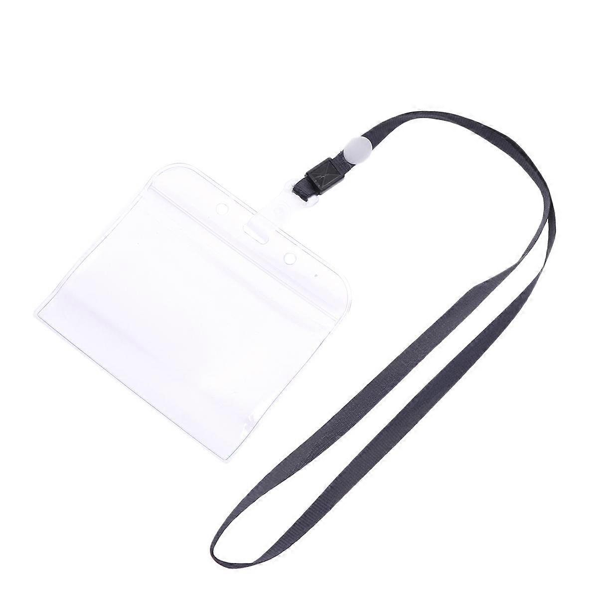 20Pcs Rectangular Waterproof ID Holders with Rope for Employees in Workplace Exhibition Events Made of Clear PVC Material