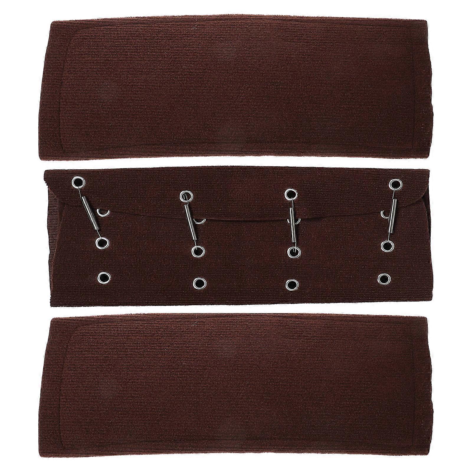 3pcs Rv Step Covers with Install Hooks for Deep Camper Stairs Brown Step Rug Protects from Dirt