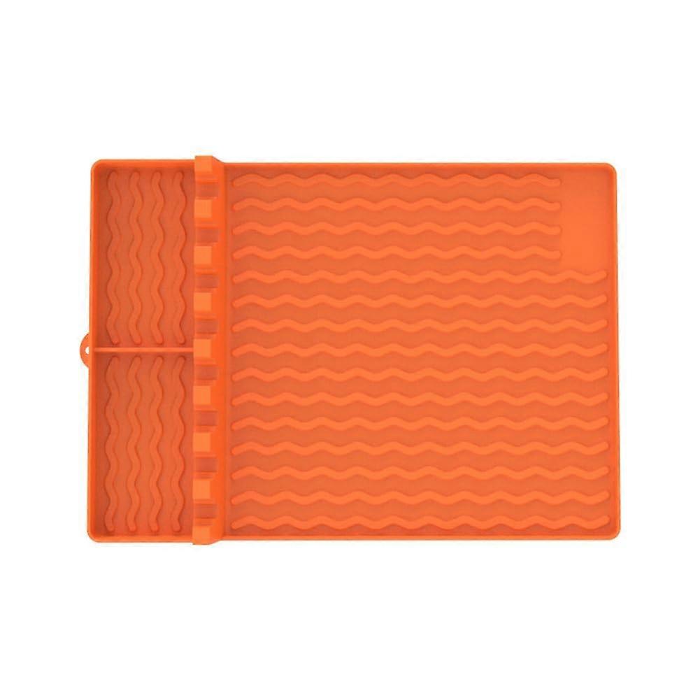 Grill mat for side tables, spatula mat, durable, tool holder for grill, silicone utensil holder with pad