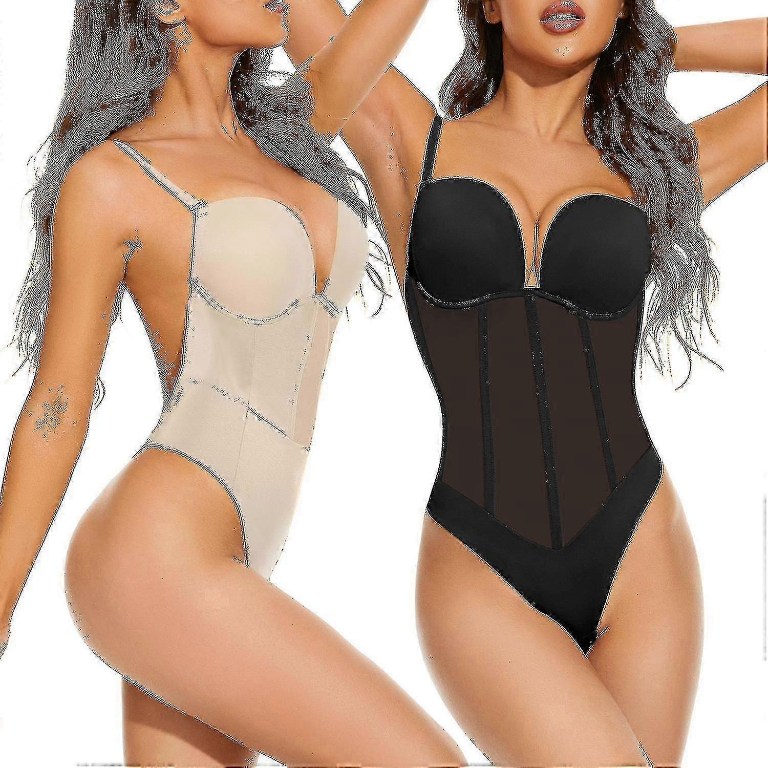 Women's Shapewear Bodysuit for Slimming and Corset Training - Push-Up U Thong Backless Underwear for Wedding Use