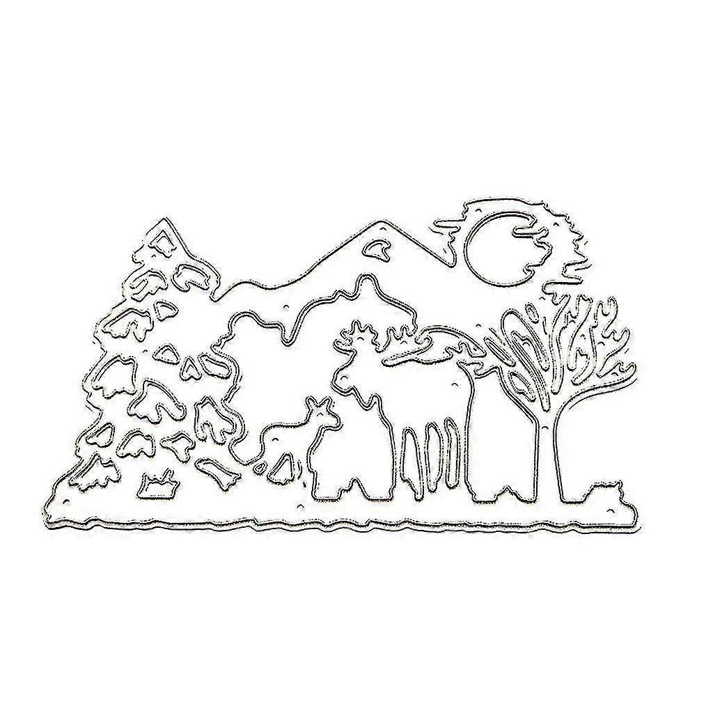 Tree and Deer Metal Cutting Dies Stencil for Scrapbooking, DIY Album, Card Embossing Craft