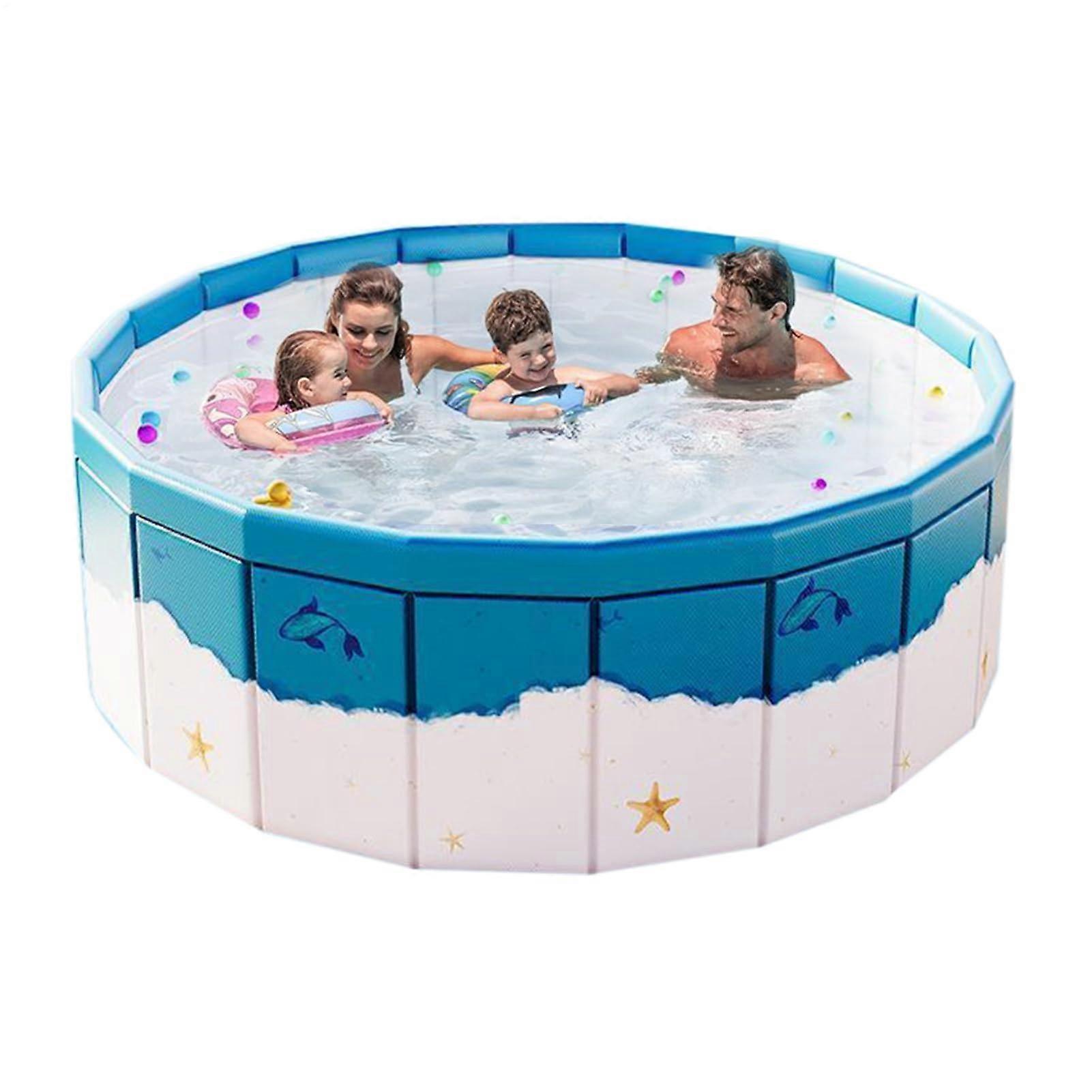 Dog Pool Foldable Portable Pet Pool With Drain Hose 160 Cm For Water Games Garden Beach Backyard