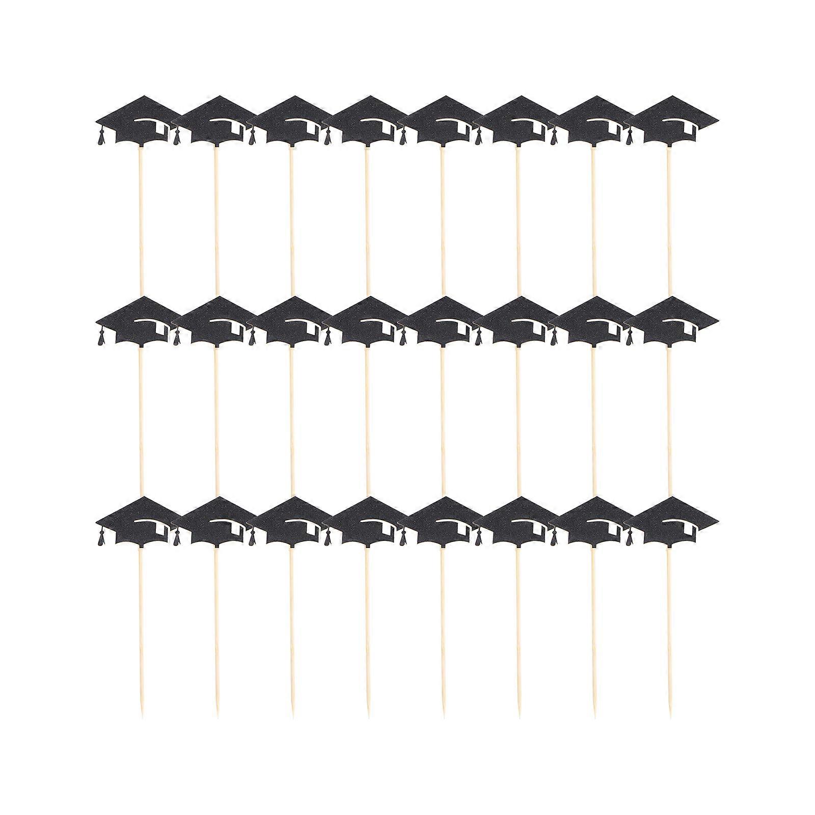 24pcs Paper Cake Insert Graduation Cake Inserted for Graduation Party Grad Set for Cake Decor