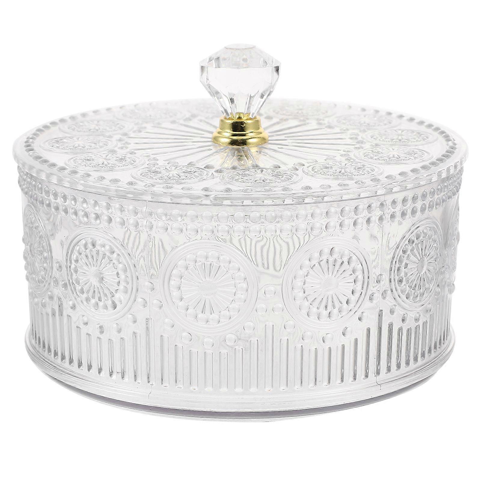 Exquisite Embossed Jewelry Storage Box Multi-functional Candy Box Transparent Makeup Container