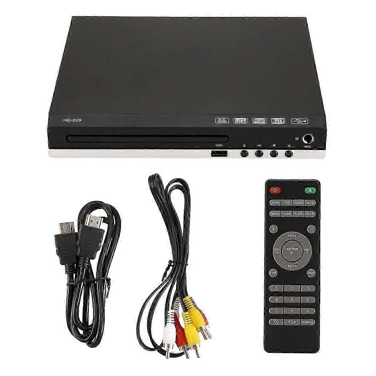 HD 1080p Multimedia DVD Player mit USB- und Mikrofonanschlüssen, CD/EVD/VCD-kompatibel - Home Digital Media Player, UK PLUG