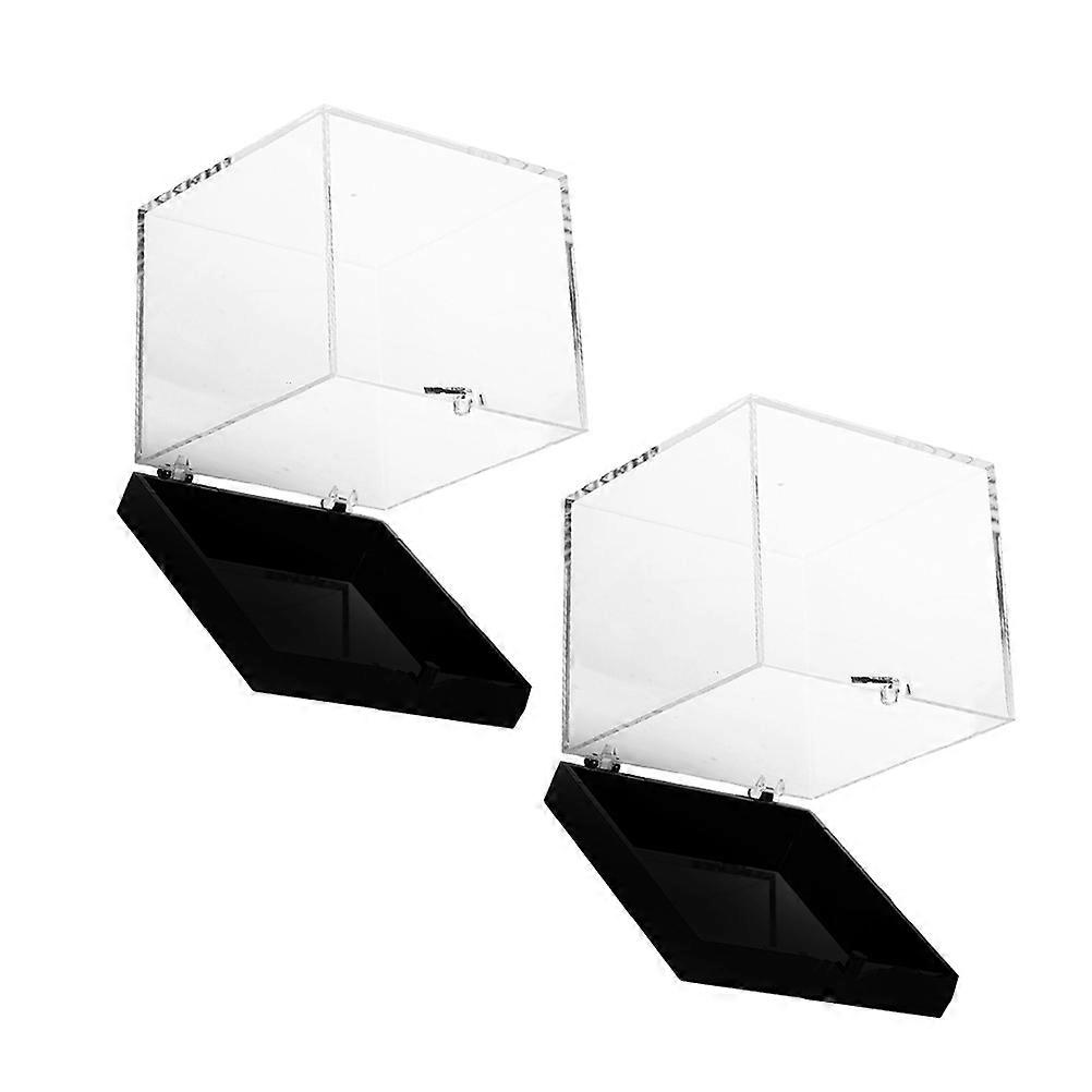 Mineral Ore Specimen Display Boxes for Collection 2Pcs Clear Plastic Storage