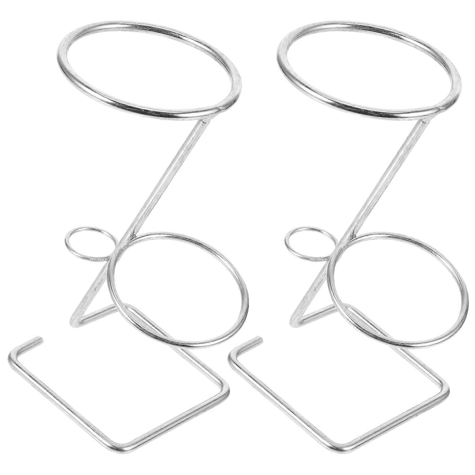 Stainless Steel Ice Cream Cone Display Stand for Popcorn and Fries 2 Pieces Silver