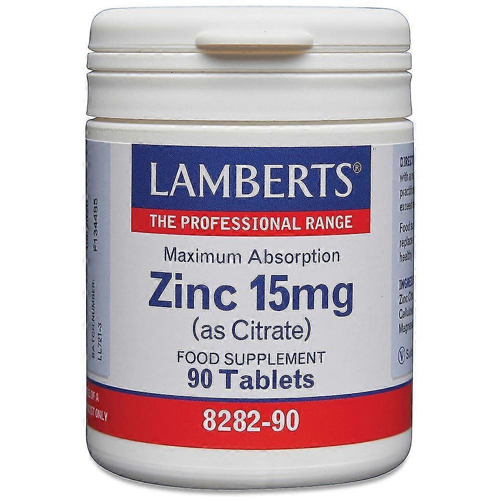 Lamberts Zinc 15mg (as Citrate) 90 tablets - 3 Pack