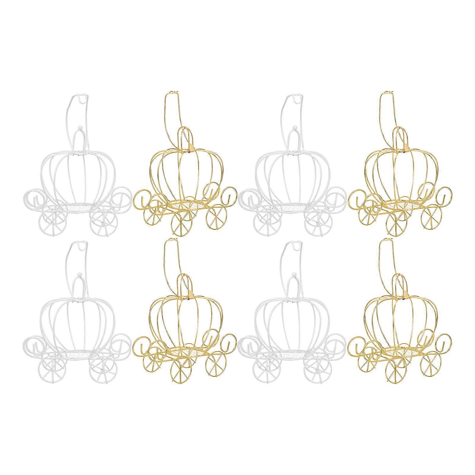 Halloween Candy Box Iron Pumpkin Carriage for Storage 8Pcs Pack