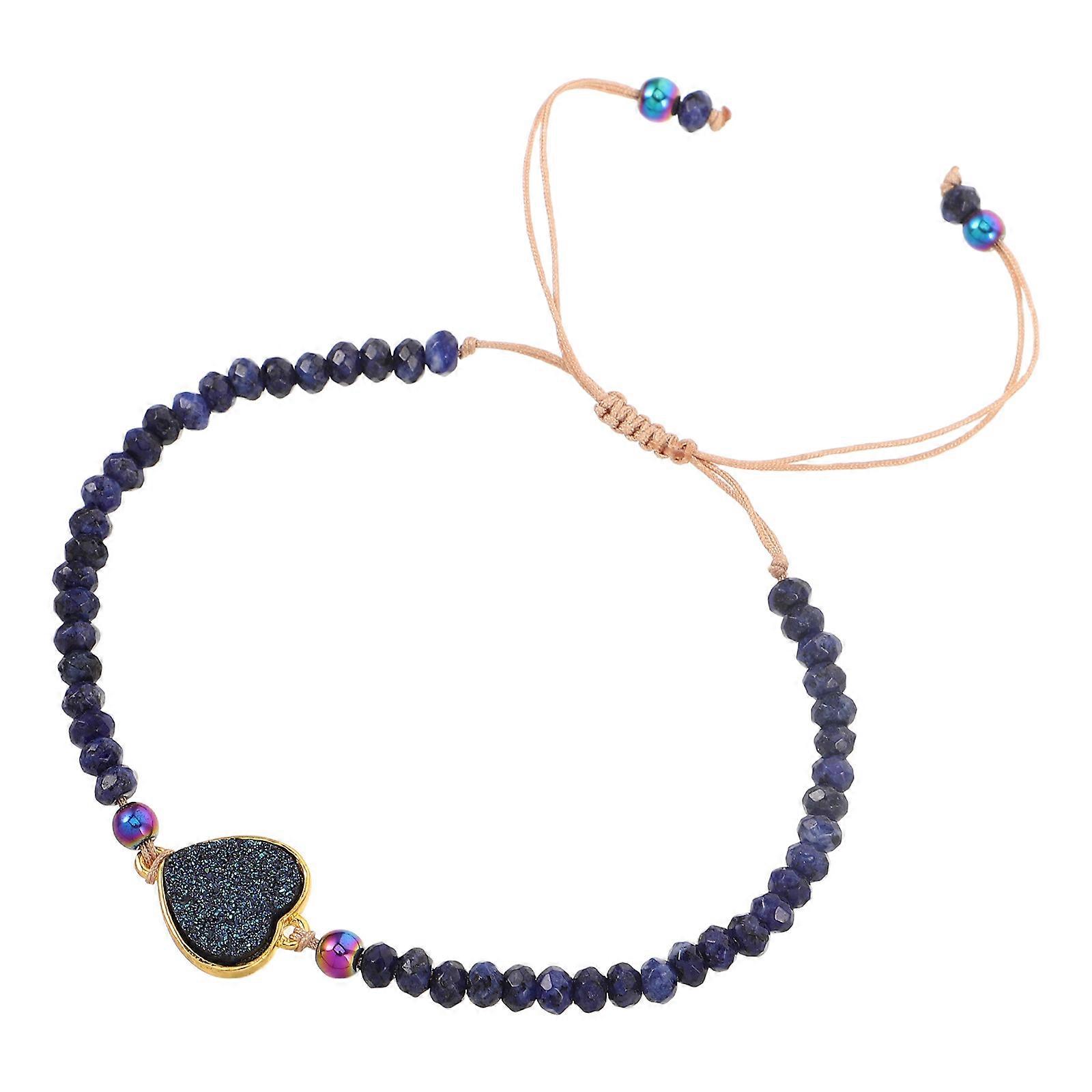 Natural Stone Bead Bracelet Adjustable Handwoven Braided String Bracelet