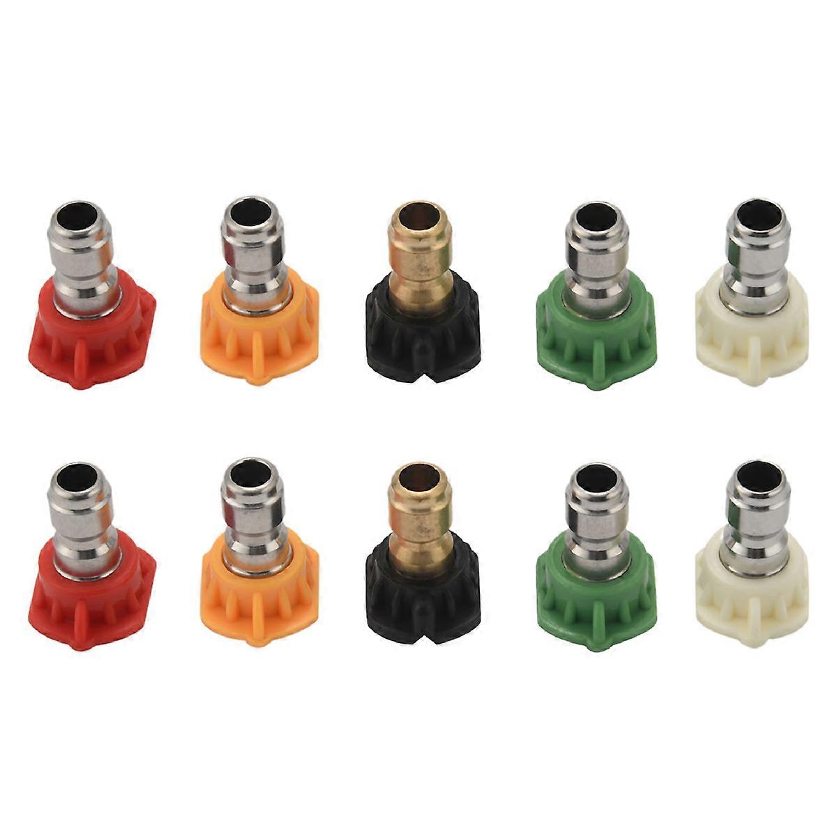 10Pcs Pressure Washer Nozzles 1/4 Quick Connection Tip Set (4.0 Gpm) Multiple Degrees