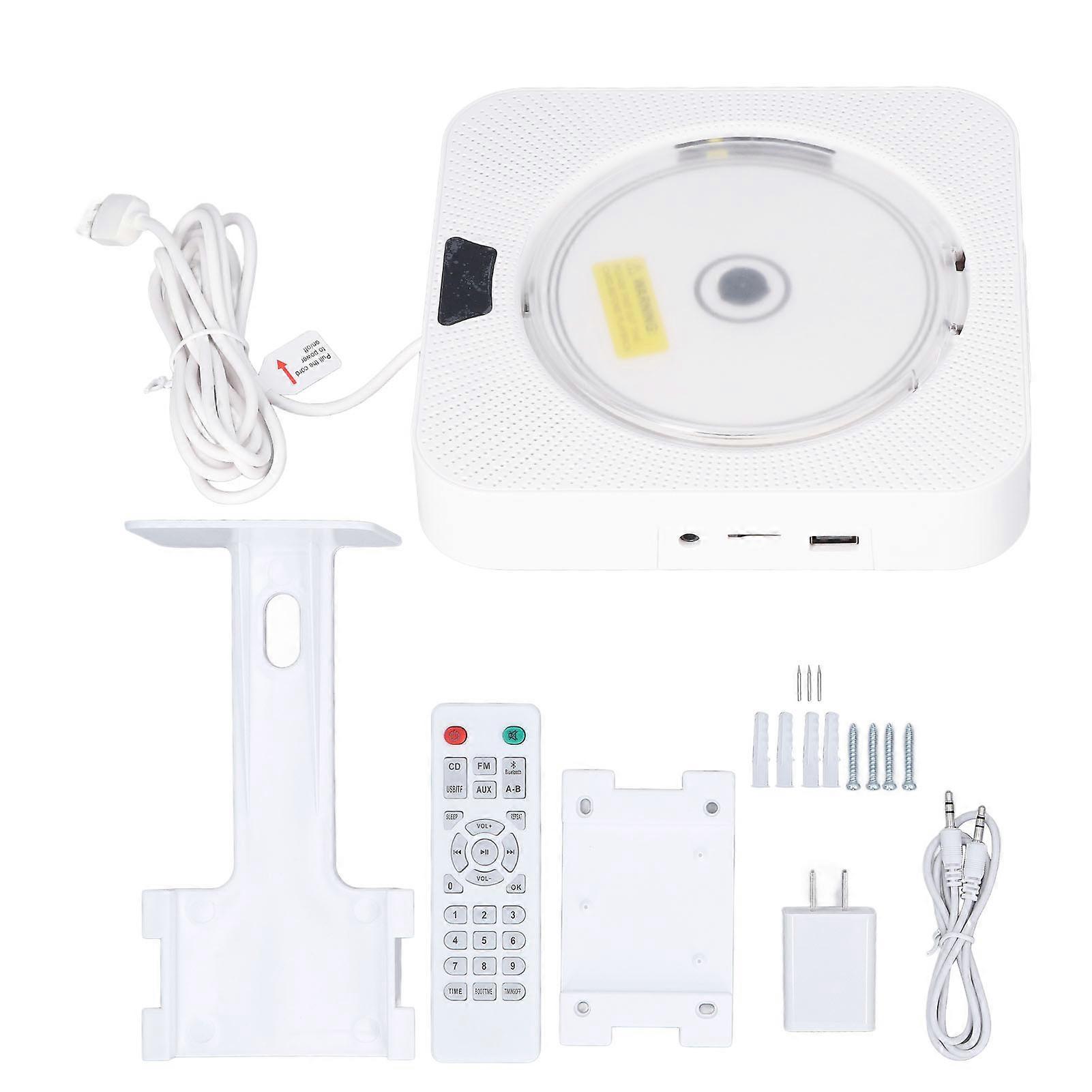 6 in 1 CD Wall Mounted Bluetooth Stereo AUX Input Output FM Radio Music Player with Remote Control