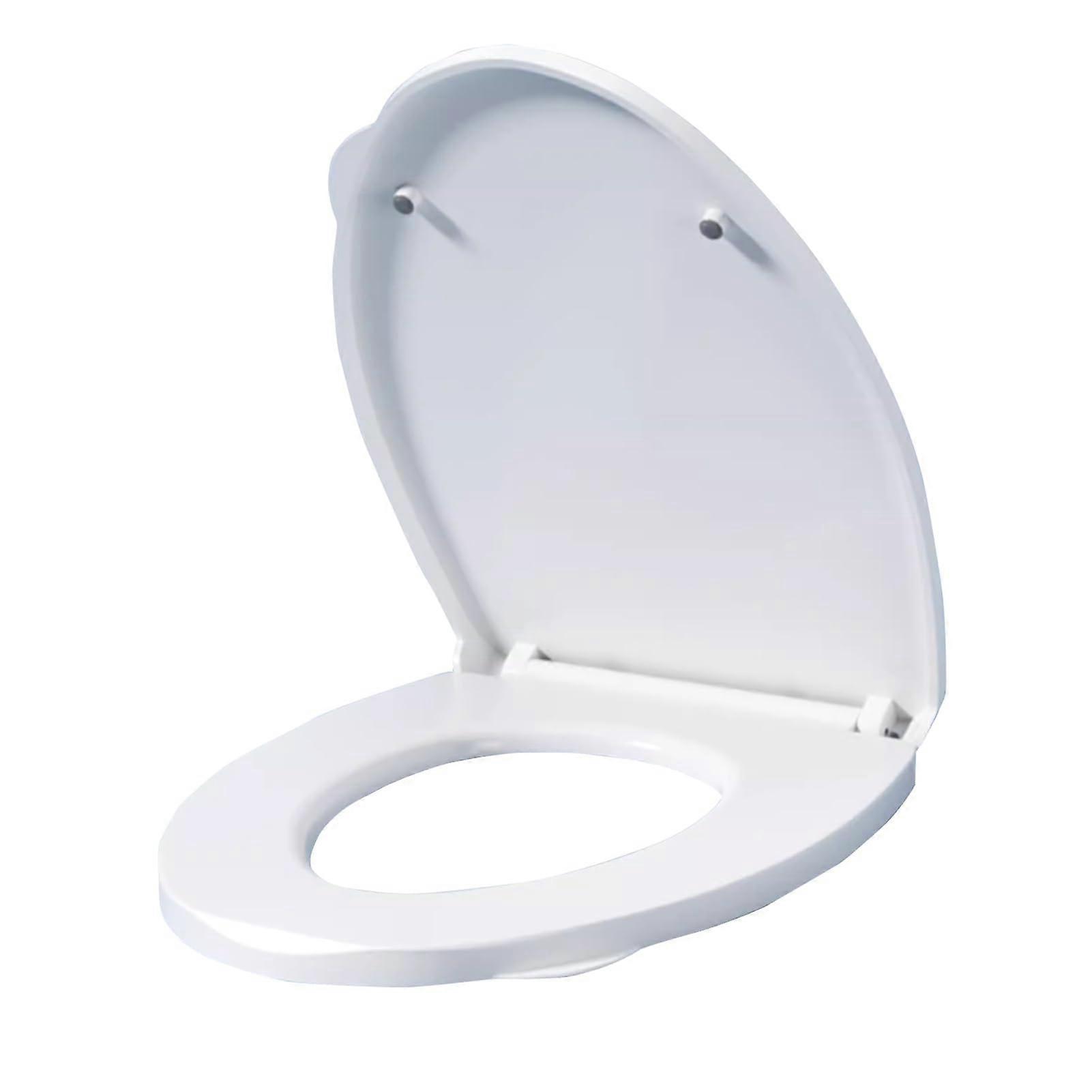 Family Type O Toilet Seat Soft Close Thick Easy Clean Install White Compatible With Most O Shape Toilets