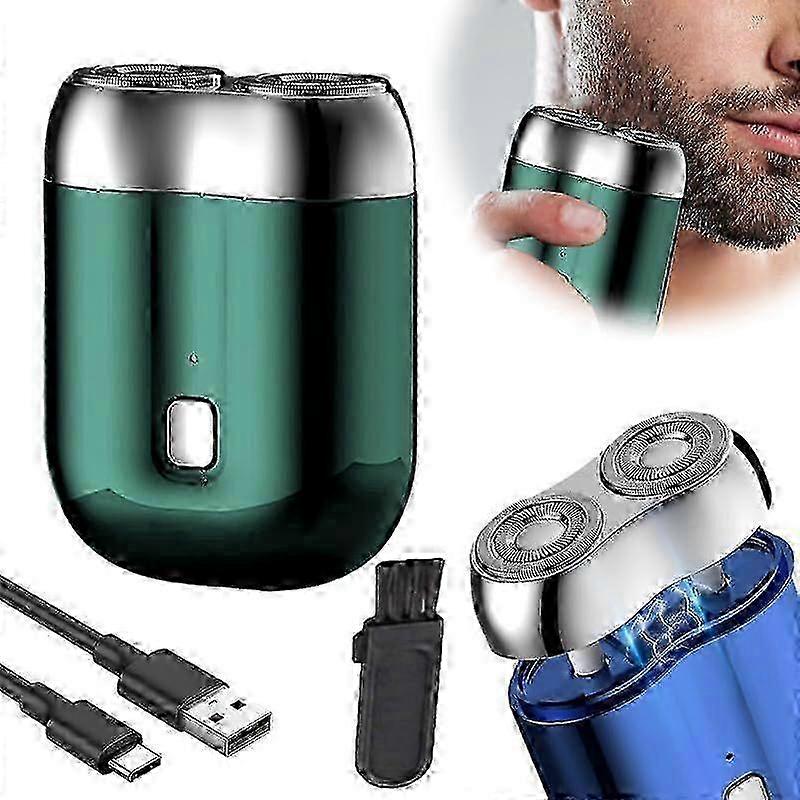 Portable mini razor for men, dual magnetic blades, wet and dry use, low noise