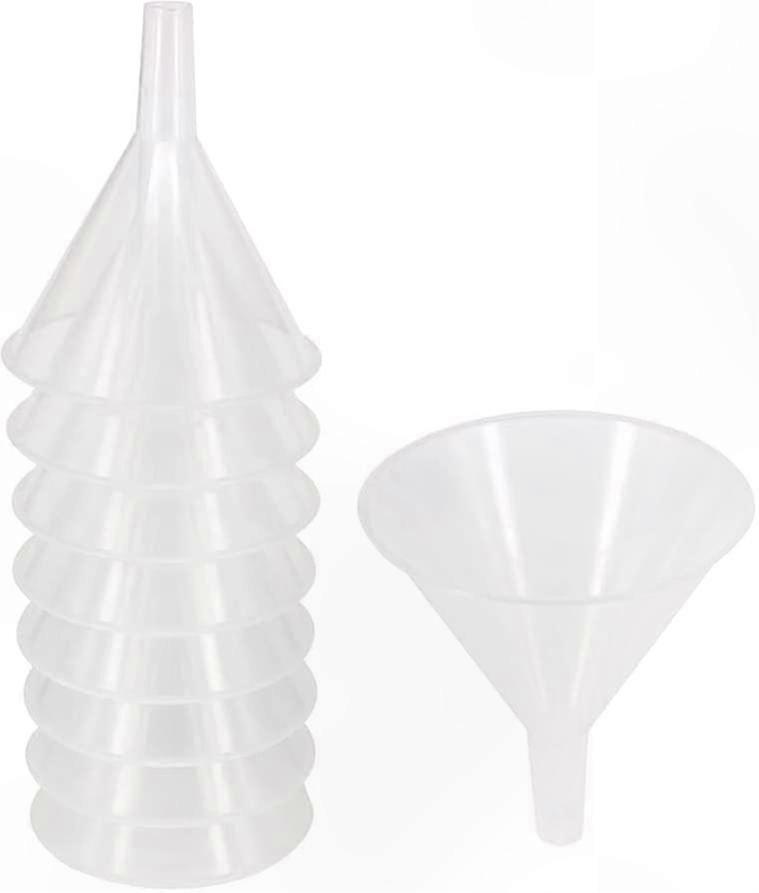 100 Pack 4cm Long Spout Funnels Food Safe Plastic Multi-Use